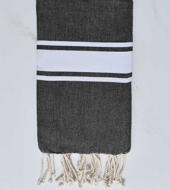 Fouta en Coton Recyclé noir Fouta Tunisia - 2