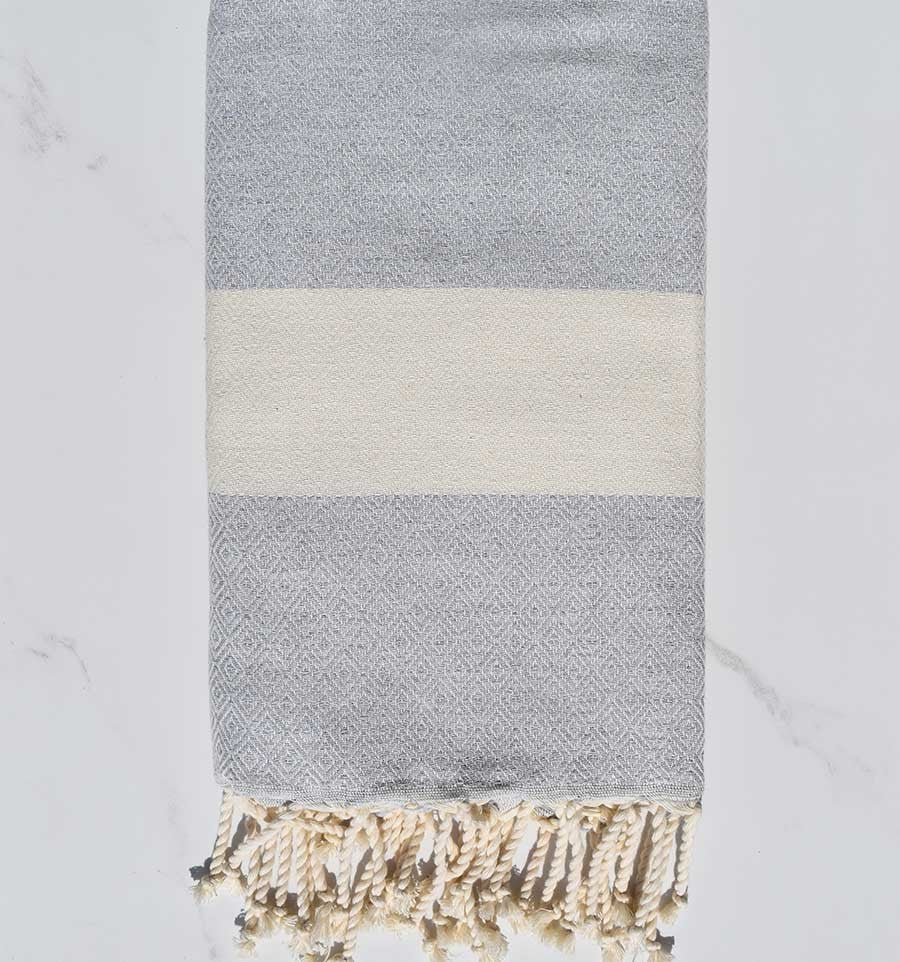Fouta Diamant gris clair Fouta Tunisia - 1