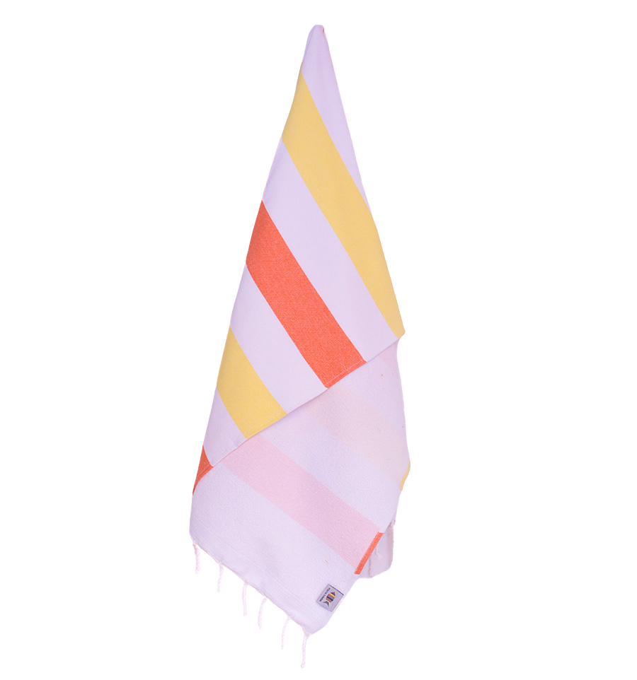 Fouta éponge voilier orange et jaune Fouta Tunisia - 2