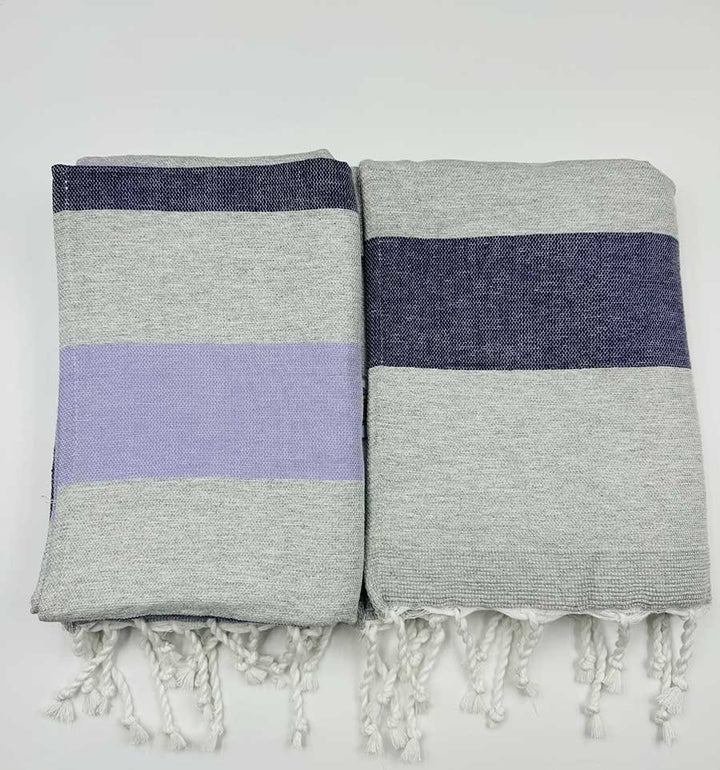 Fouta éponge voilier parme et violet  - 1