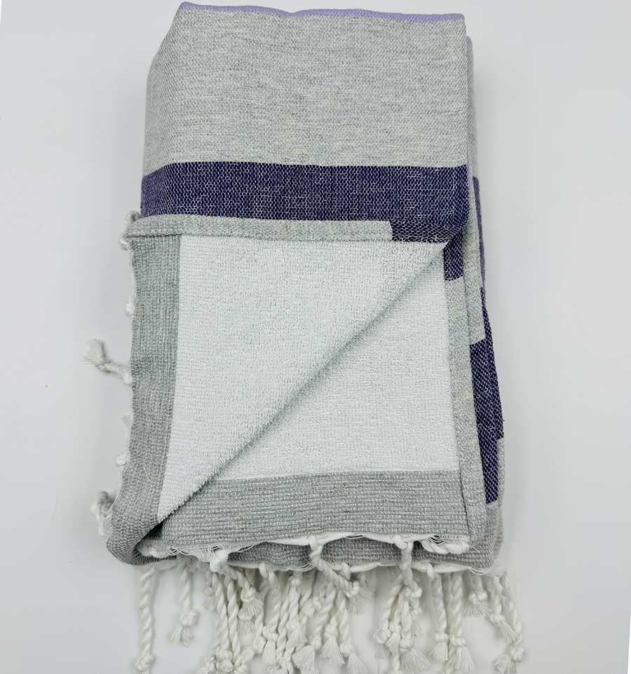 Fouta éponge voilier parme et violet  - 2