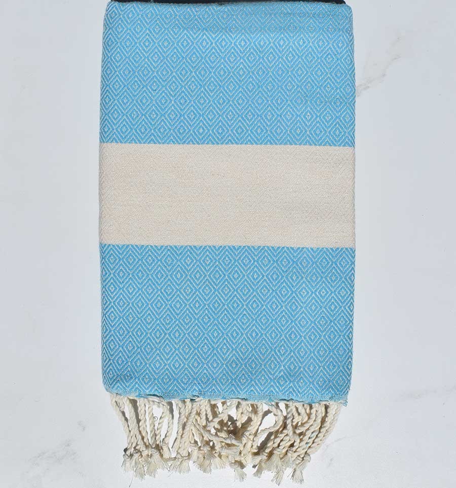 Fouta Diamant bleu turquoise Fouta Tunisia - 2