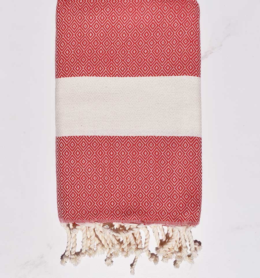 Fouta Diamant rouge Fouta Tunisia - 3