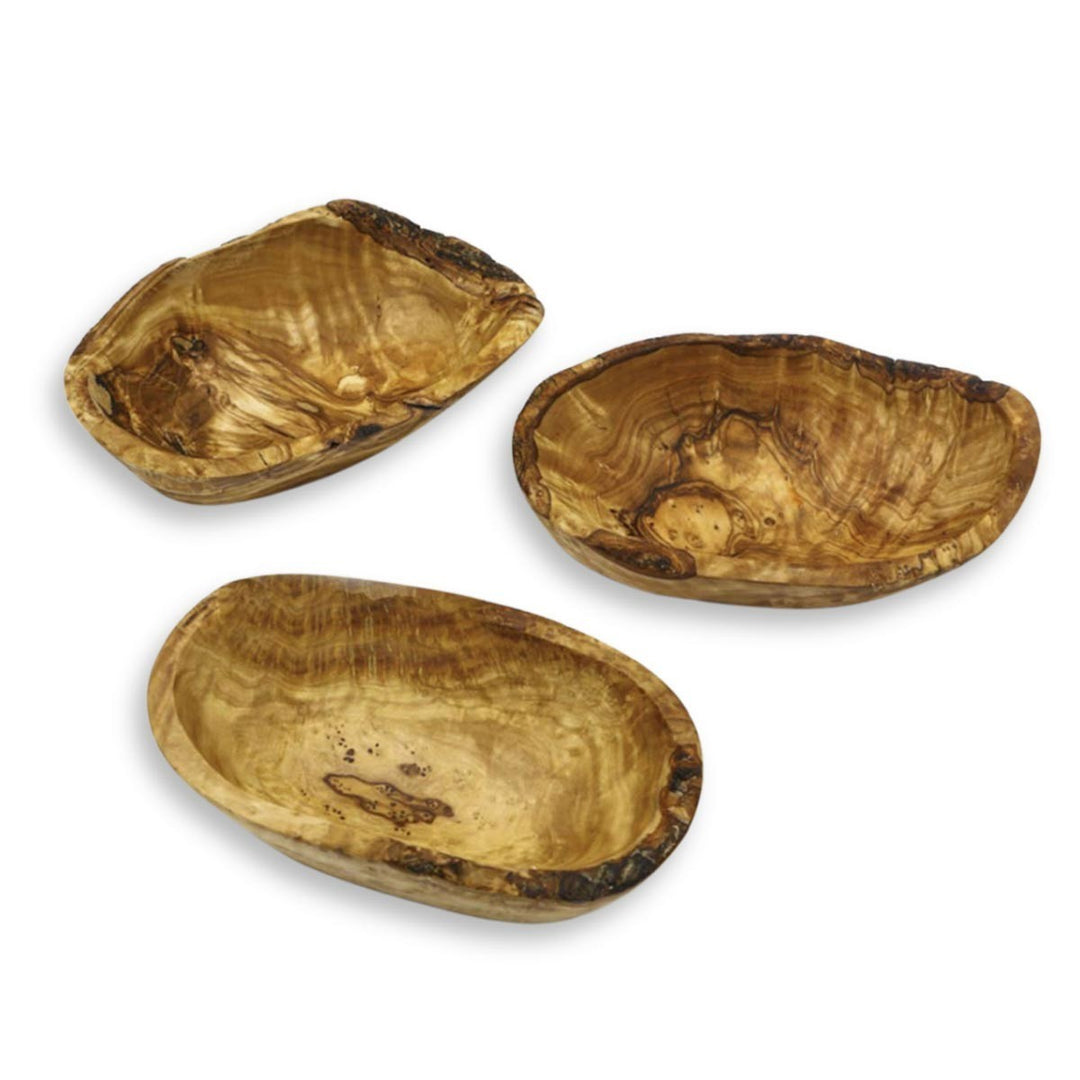 Set de 3 ravier rustique en bois d'olivier  - 2