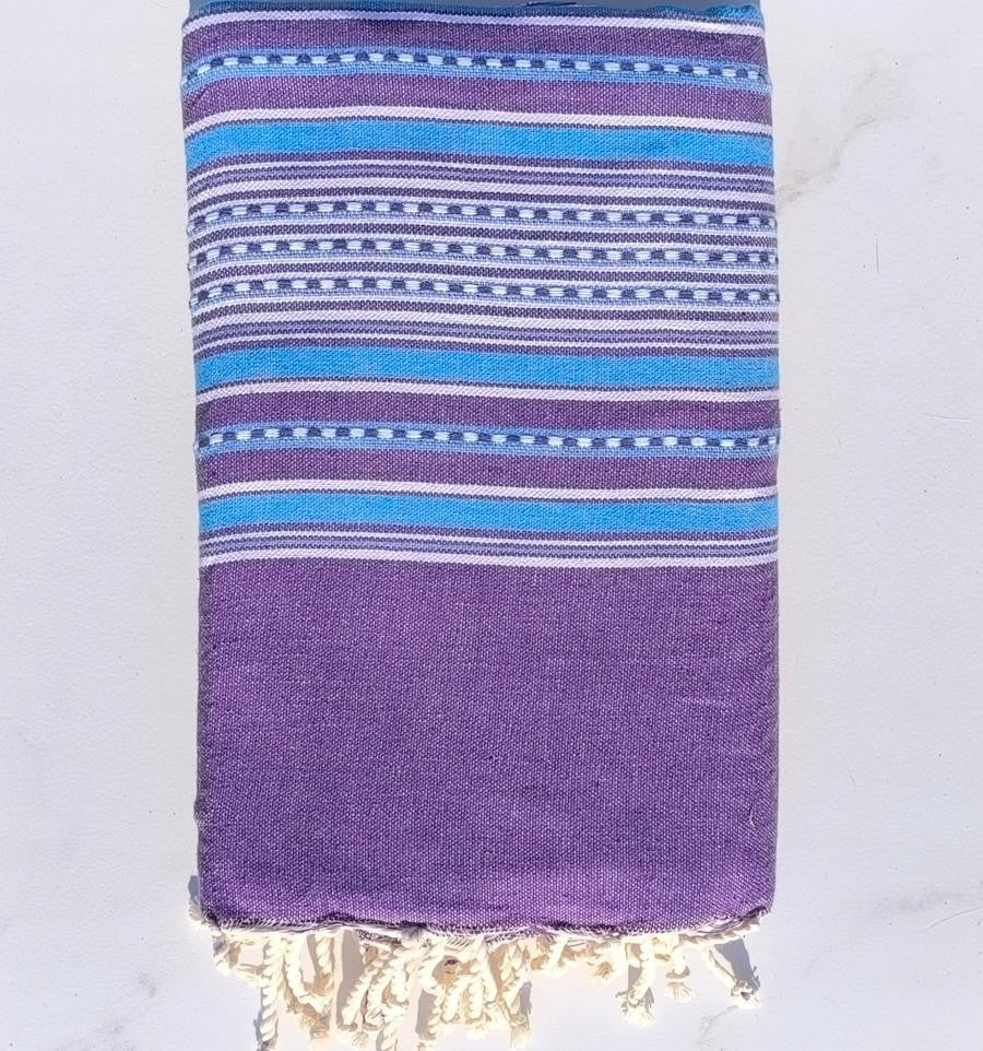Strandtuch für zwei in Mauve und Azurblau