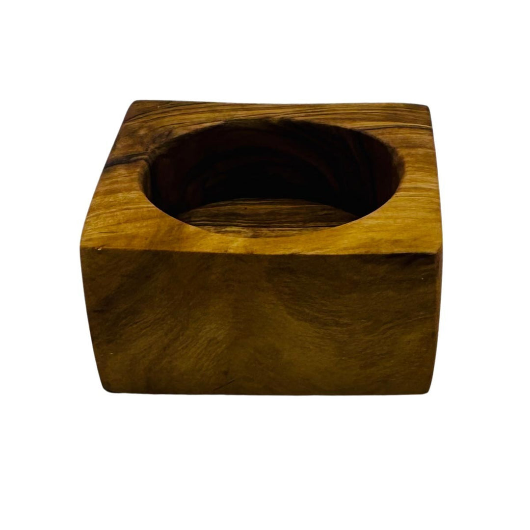 Bougeoir en bois d’olivier  - 3