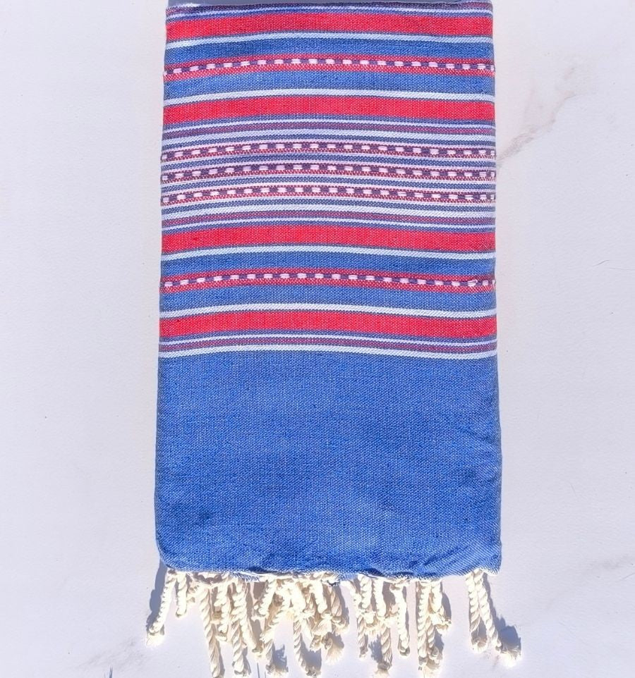 Telo mare coppia arabesque blu e rosso