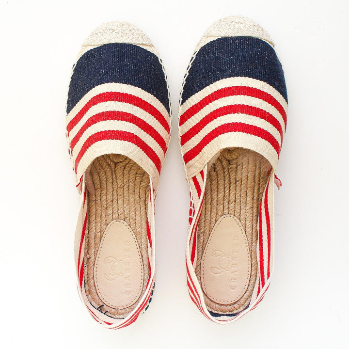 Espadrille Femme Marine, Écru et Rouge Crabster - 2