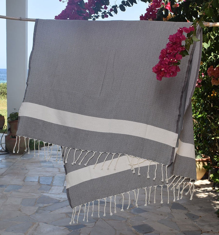 Fouta chevron taupe Fouta Tunisia - 3