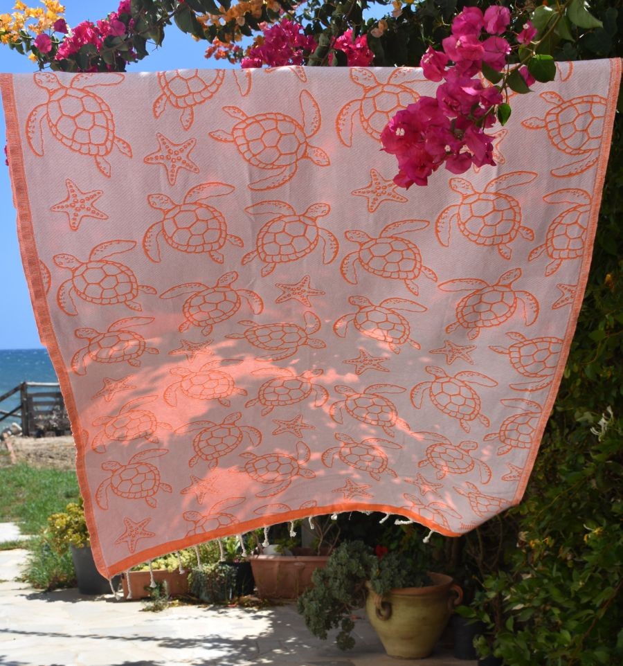 Fouta Seychelles Orange Fluo Fouta Tunisia - 2