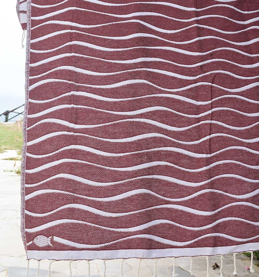 Fouta Hawaï Bordeaux Fouta Tunisia - 4