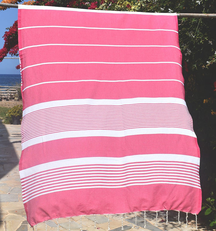 Fouta arthur en Coton Recyclé rose fuchsia Fouta Tunisia - 1