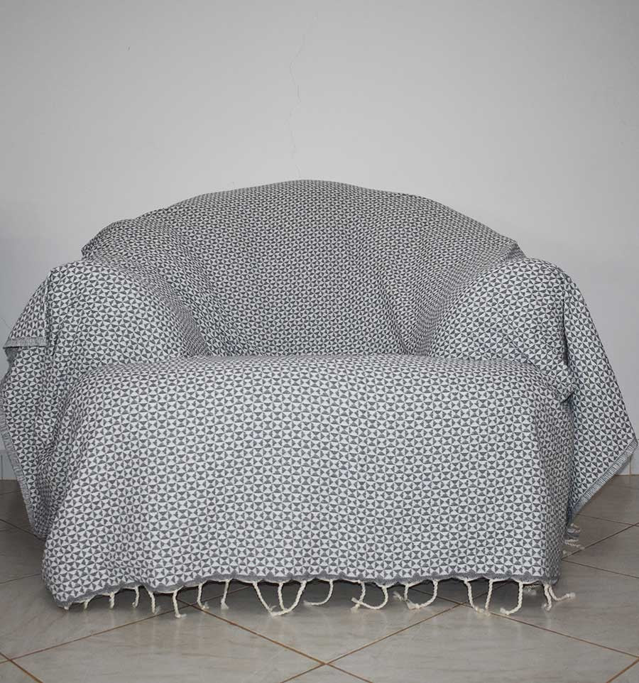 Jeté papillon gris Fouta Tunisia - 3