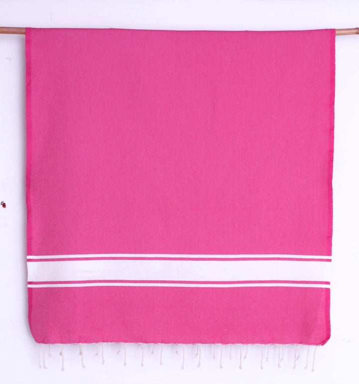 Fouta en Coton Recyclé rose fuchsia Fouta Tunisia - 1