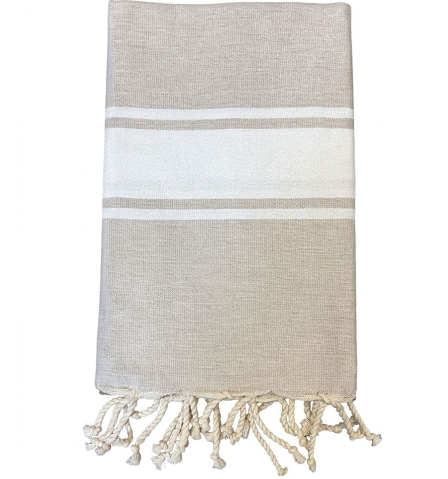 Telo mare classico beige lino chiaro