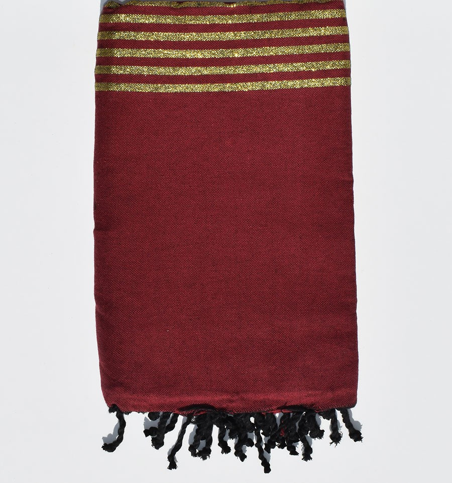 Gran fouta burdeos lurex dorado