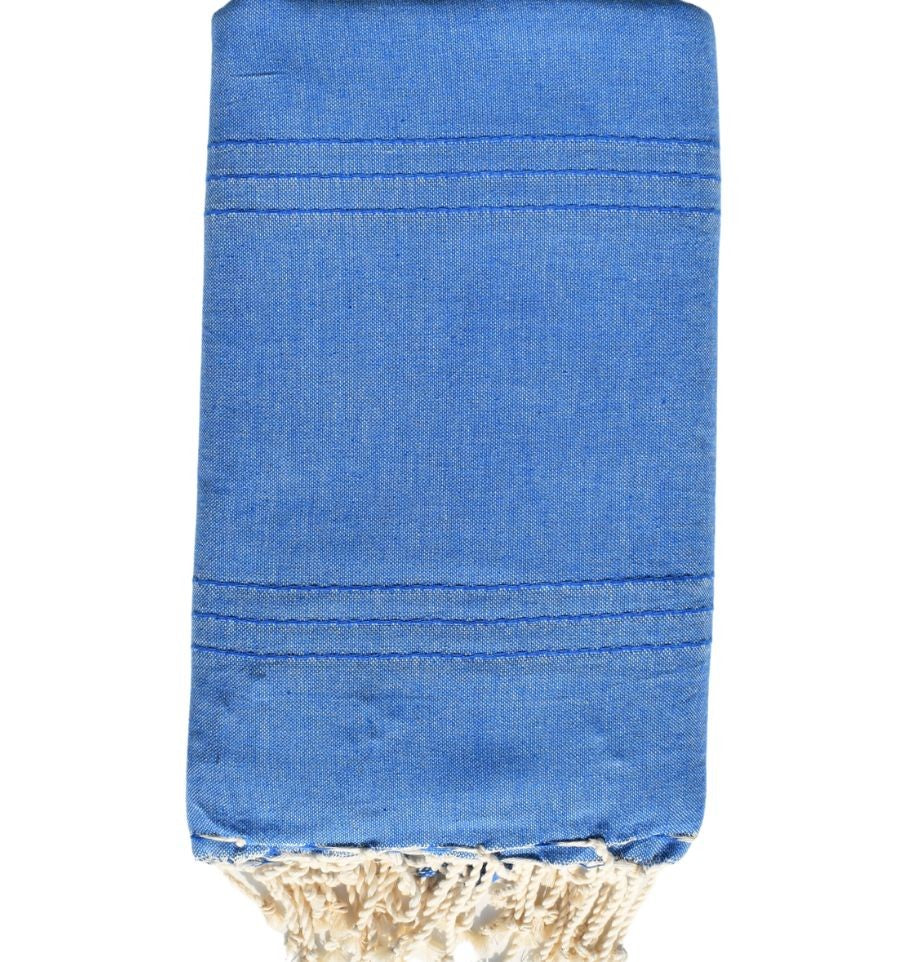 Jeté de canapé uni bleu électrique
