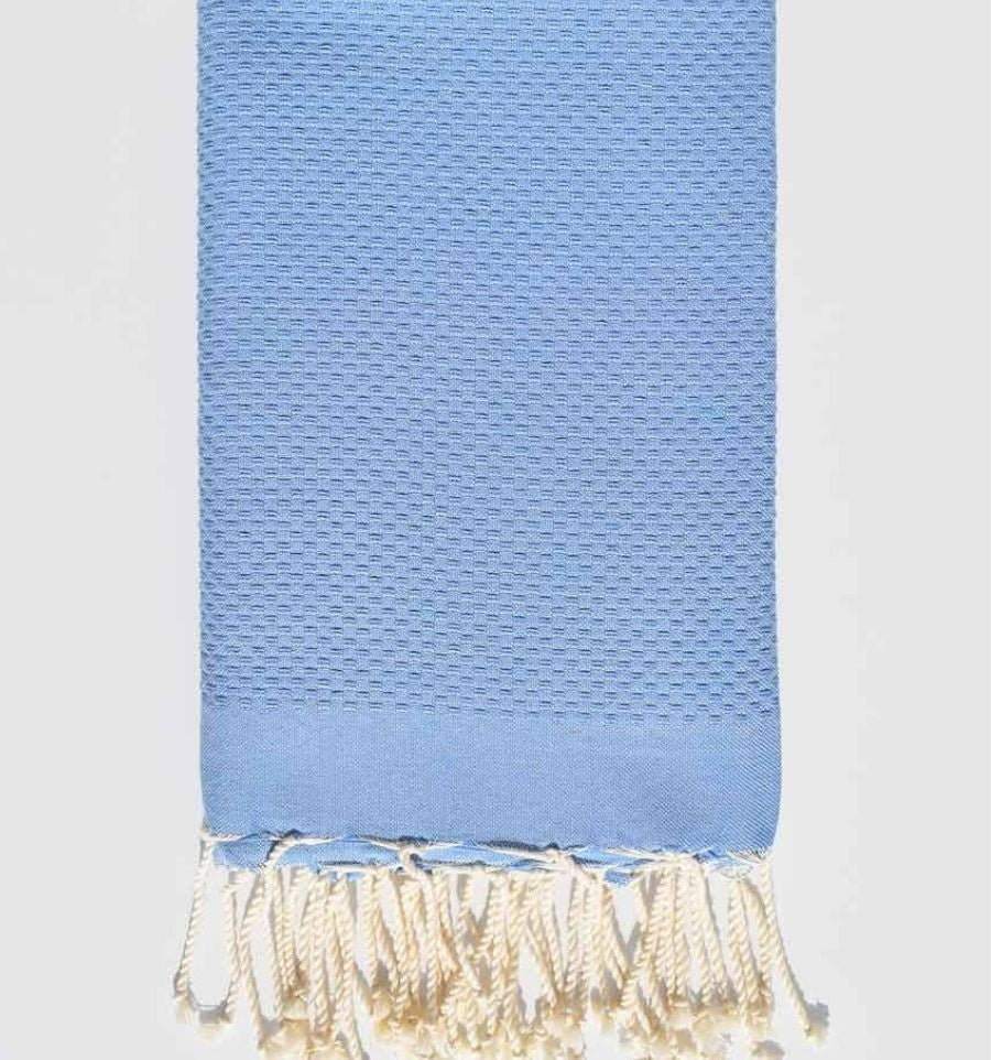 Plain honeycomb peacock blue fouta