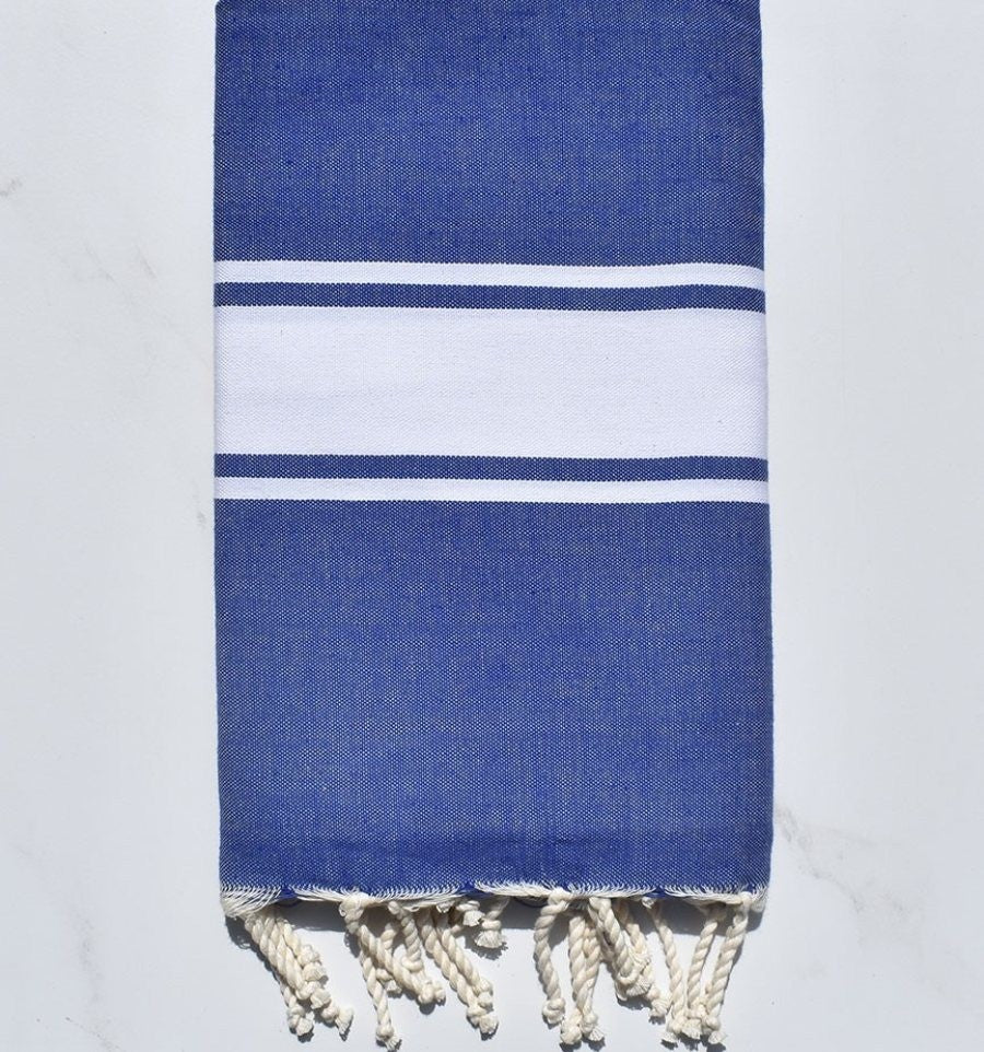 Telo mare blu jeans con strisce