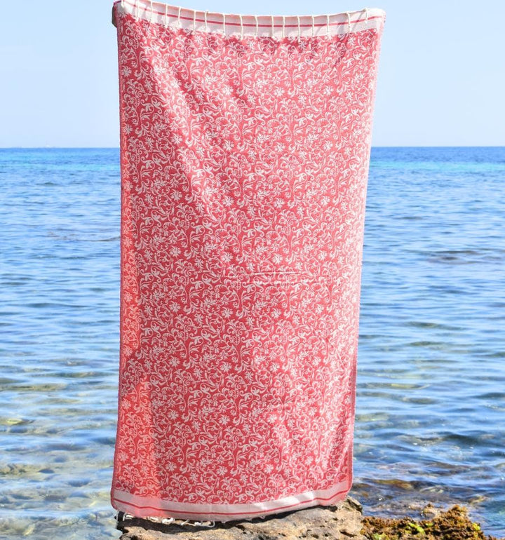 Beach towel Versailles red