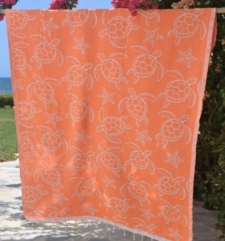 Strandtuch Seychellen Fluoreszierendes Orange