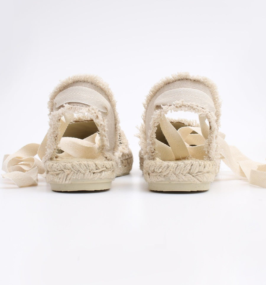 Espadrilles beiges à rubans