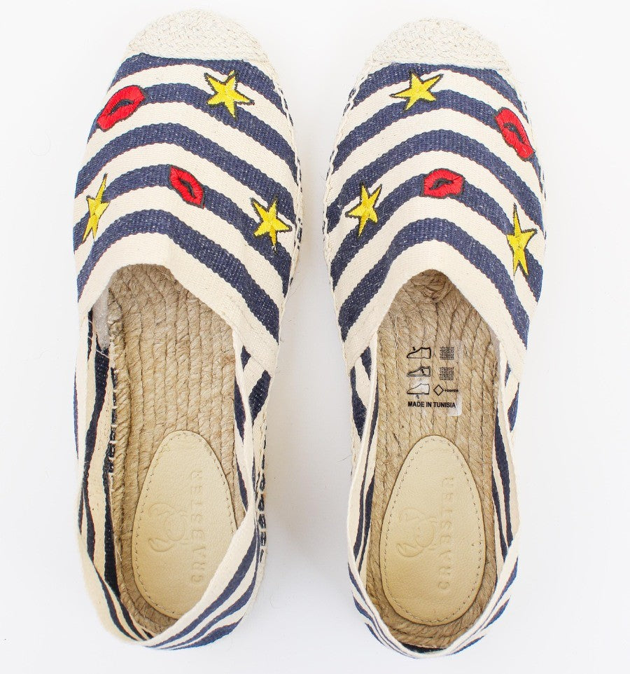 Espadrilles Rayées avec Motifs