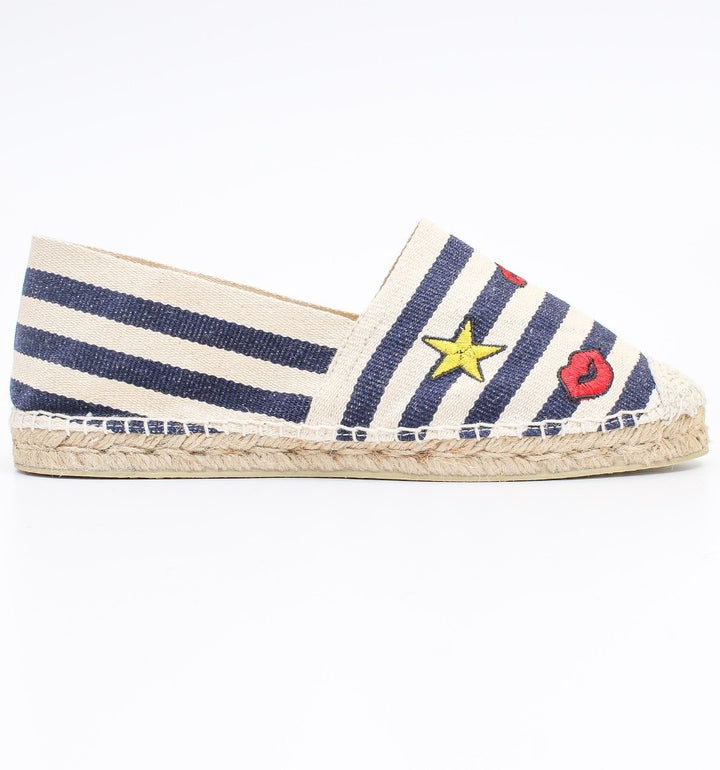 Espadrilles Rayées avec Motifs