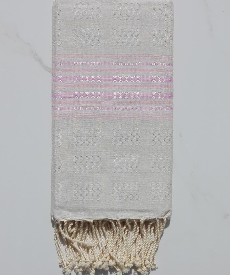 Fouta thalasso bleu clair et rose 