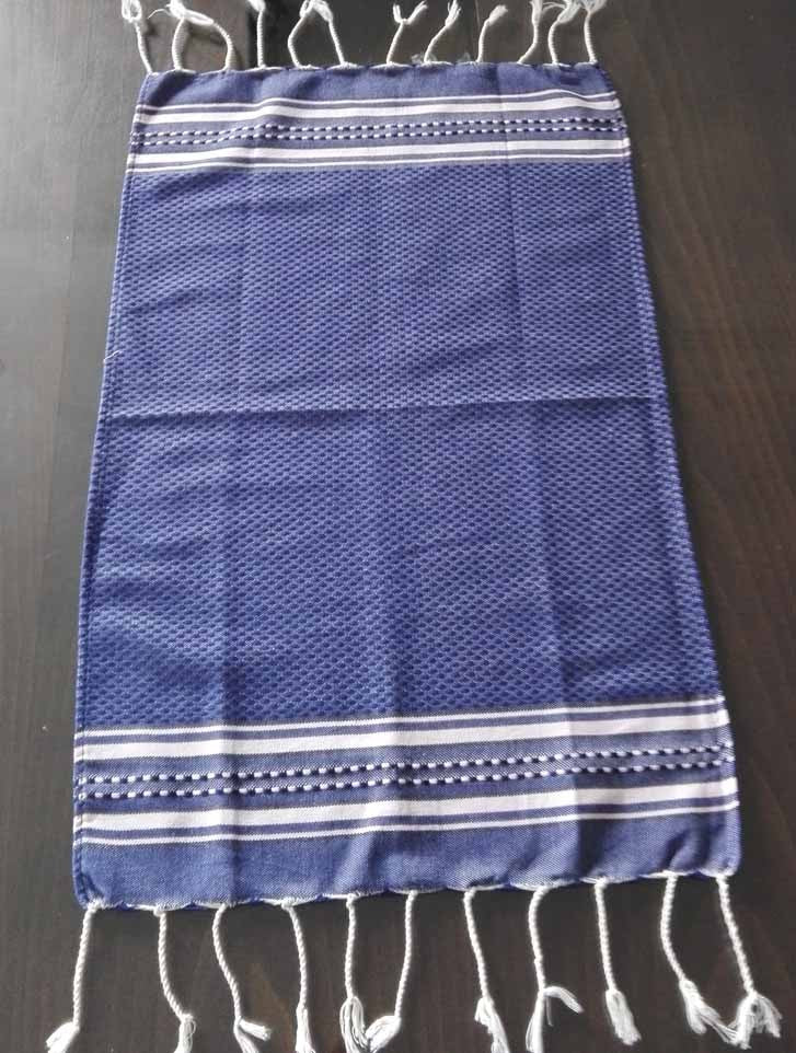 Mini fouta bleu nuit rayée rose clair 