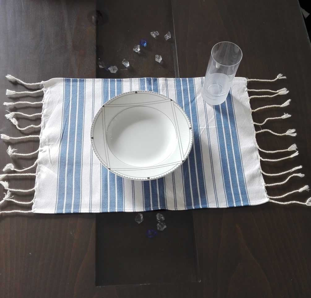 Mini fouta blanc et bleu 