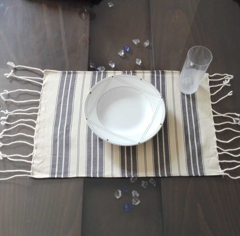 Mini fouta beige et gris 