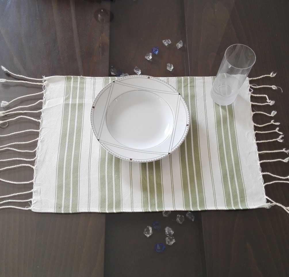 Mini fouta blanc et vert 