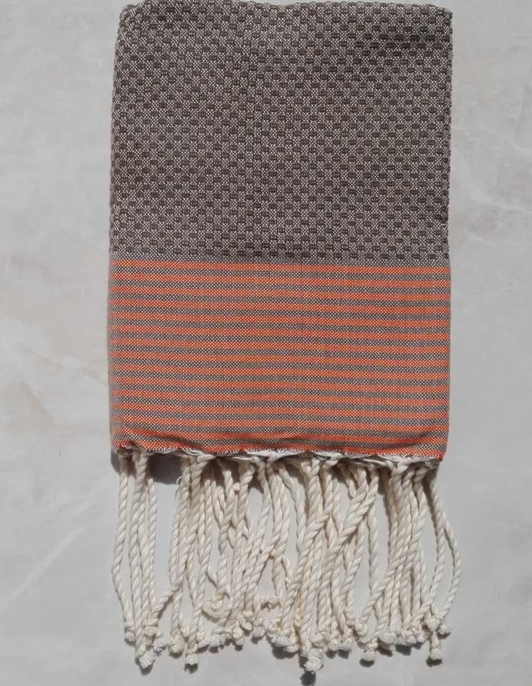 Enfant  Nid d'abeille vert rayée orange 