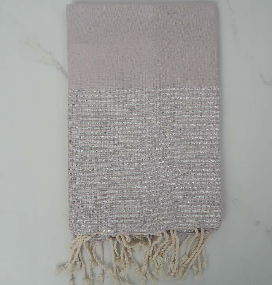 Fouta Lurex plate rose pale 