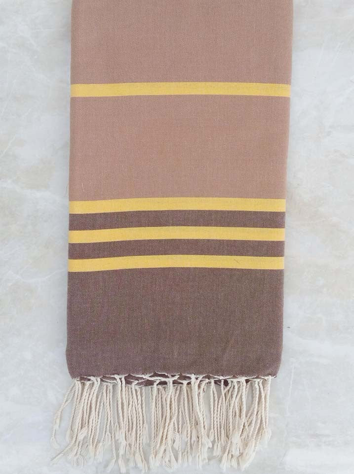 Jeté taupe, jaune et marron clair 