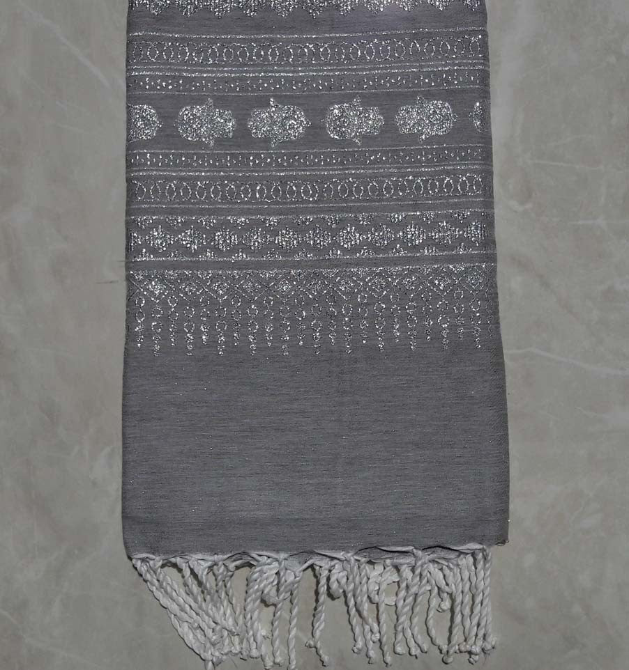 Fouta khomsa gris 1.35m*2.3m 