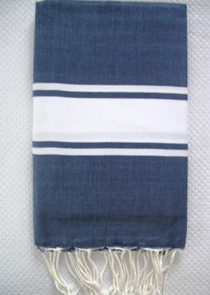 Fouta Plate bleu jean 