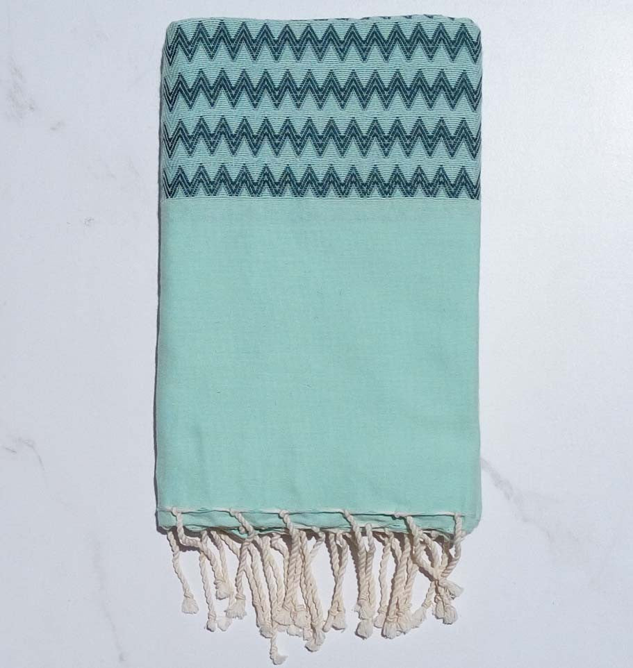 Fouta zigzag vert 