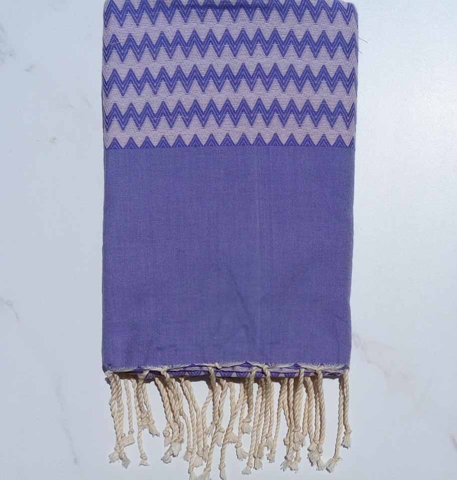 Fouta zigzag violet clair 
