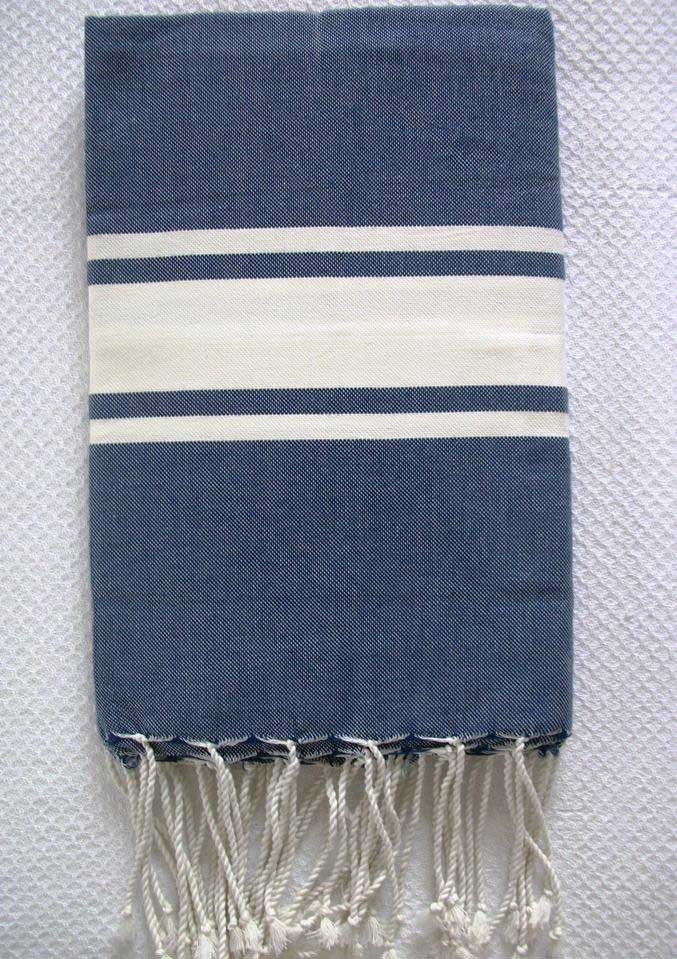 Fouta Plate bleu jean 