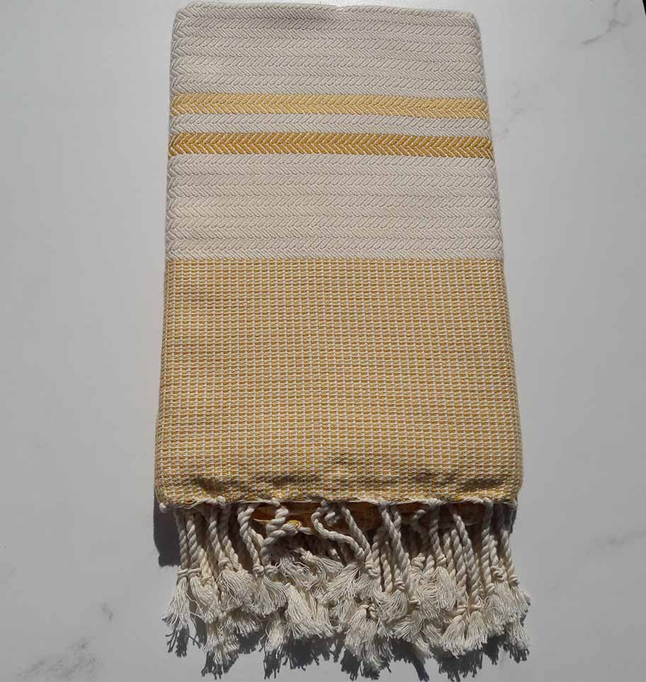 Chevron blanc crème et jaune 