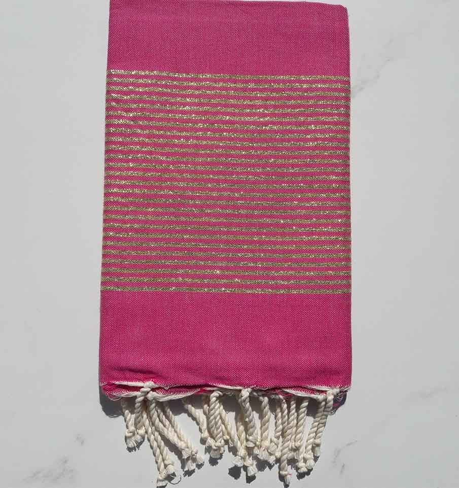 Fouta Lurex plate rose bonbon 