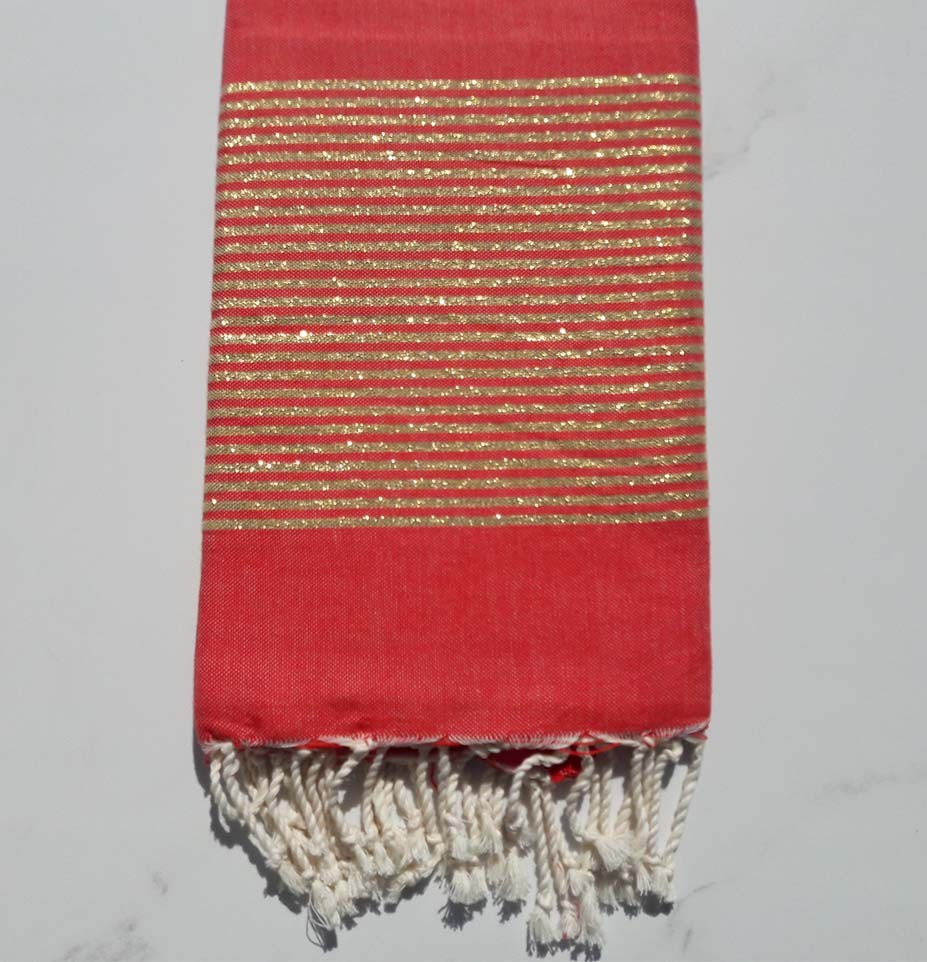 Fouta lurex rouge anglais 