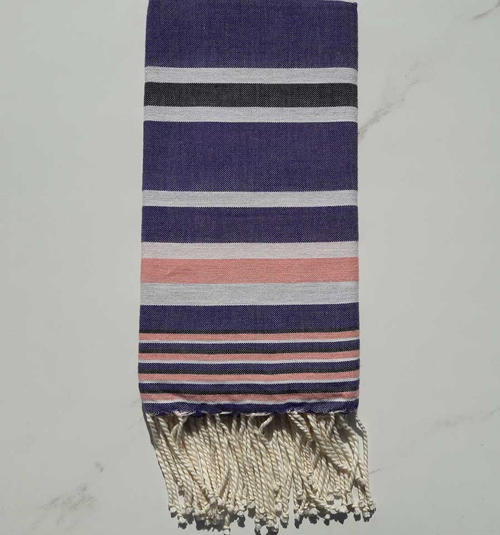 Fouta Dina mauve avec rayures 