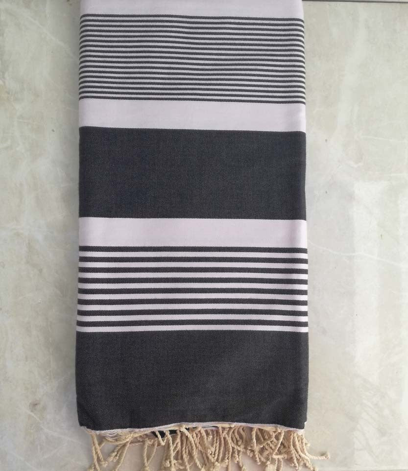 Jeté ardoise avec rayures 
