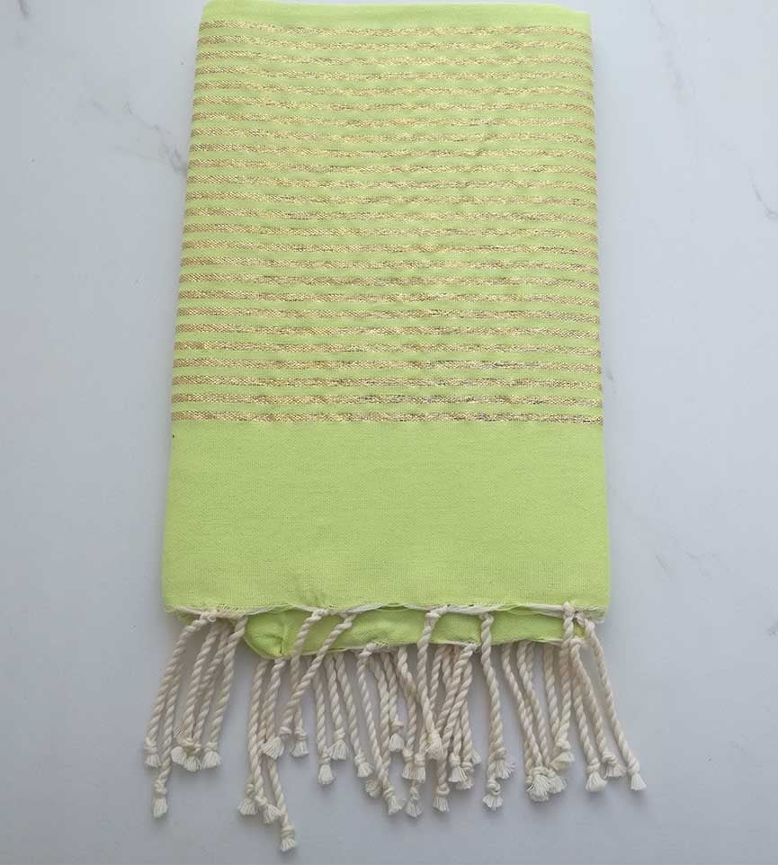 FOUTA Lurex PLATE couleur Vert clair 