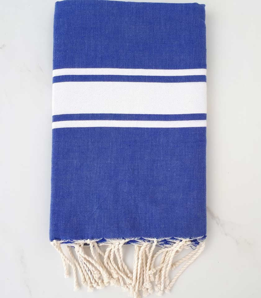 Fouta Plate bleu indigo 