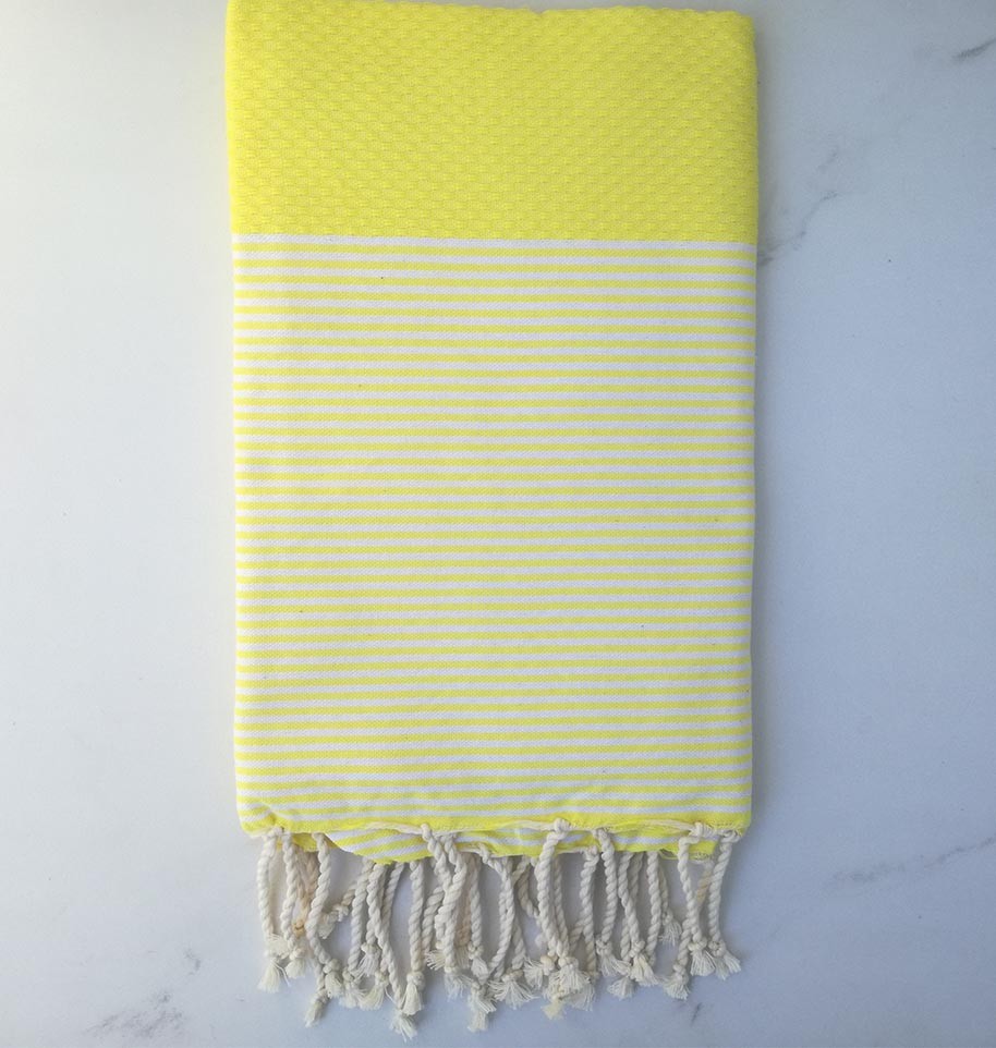 Fouta nid d'abeille rose clair 