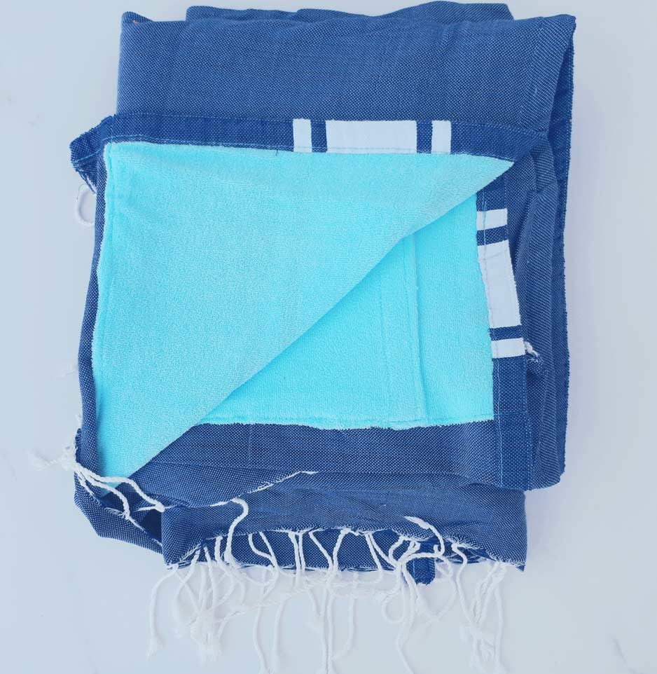 fouta éponge denim 
